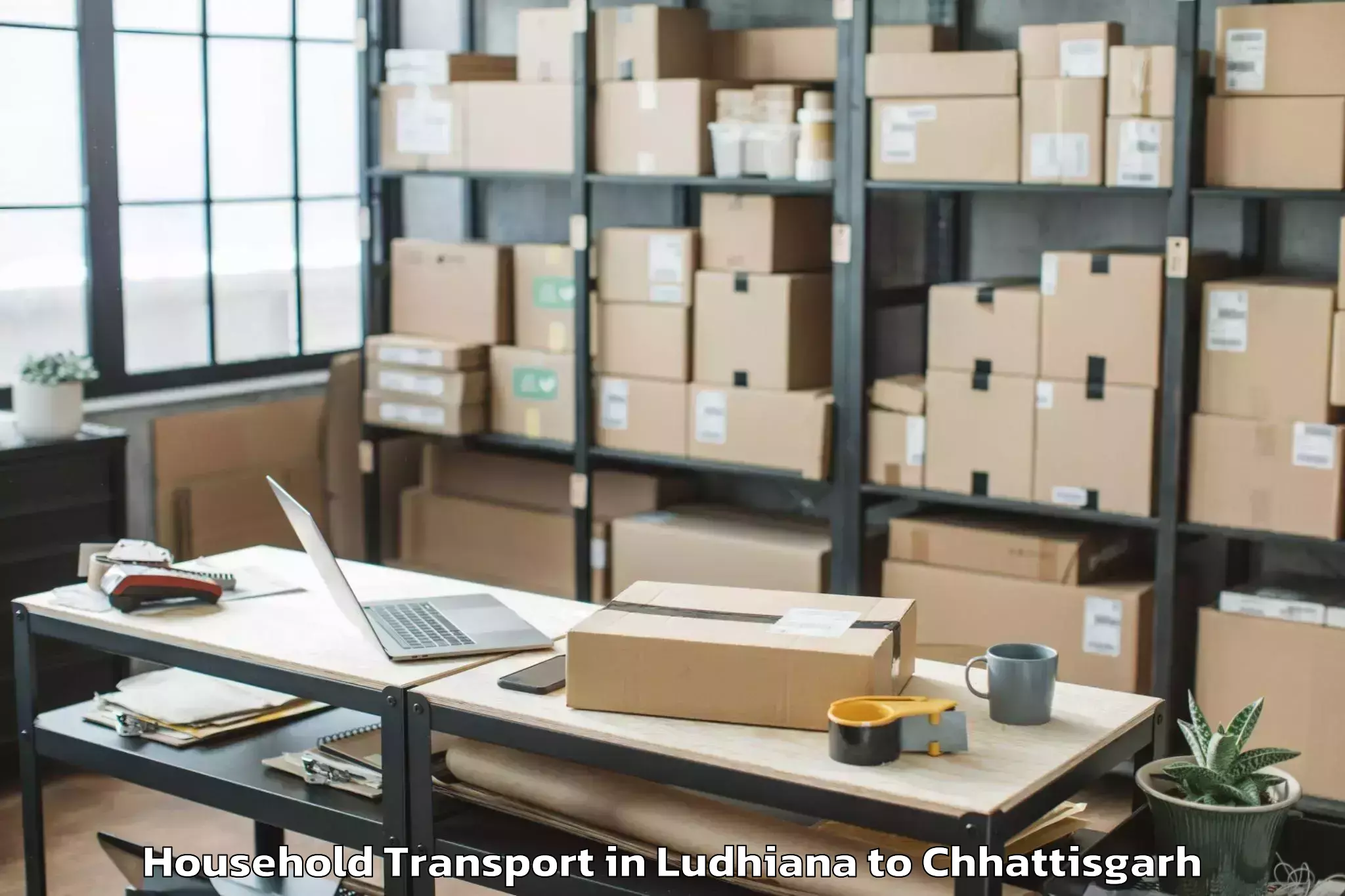 Trusted Ludhiana to Op Jindal University Raigarh Household Transport